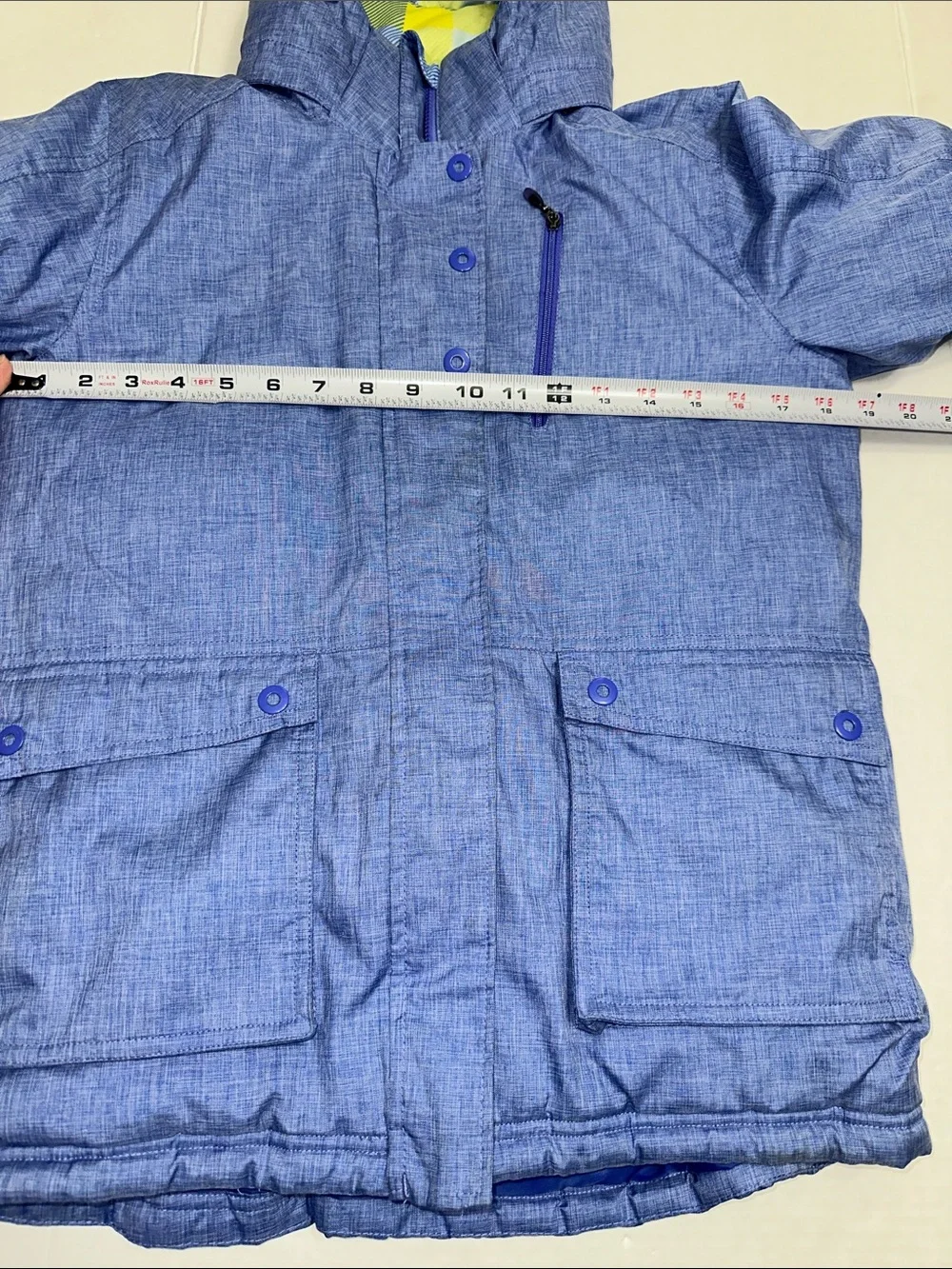 LL Bean Girls Puffer Jacket Blue Large 14/16